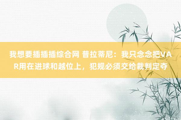 我想要插插插综合网 普拉蒂尼：我只念念把VAR用在进球和越位上，犯规必须交给裁判定夺